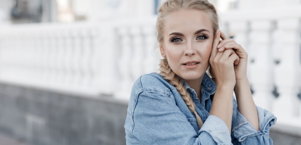 Beautiful Swedish Model with Braids